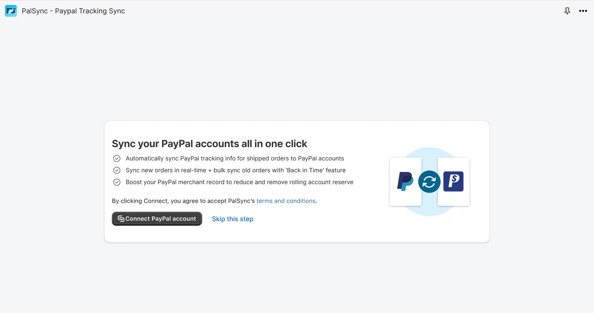 The redesign: Sync your PayPal accounts all in one click, with what the app does and a Connect PayPal account button